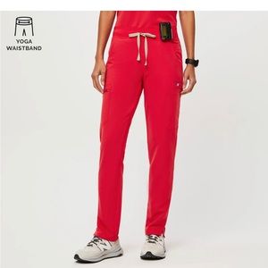 Figs Skinny Yola Scrub Pants: Pop Red